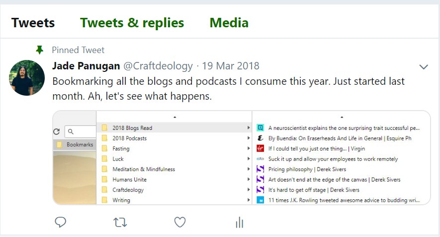 Blogs and Podcasts Consumed 2018